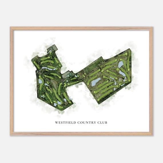 Westfield Country Club In Westfield Center Ohio Classic Watercolor Map Golfer Gift Golf Wall Art Golf Poster Print Course Layout
