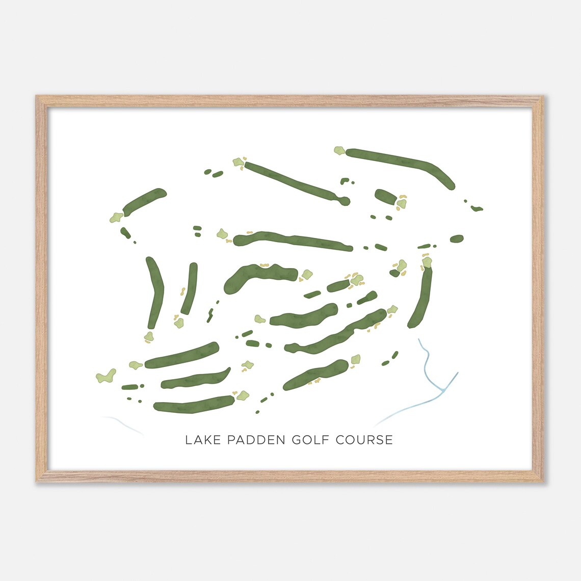 Lake Padden Golf Course Bellingham Washington Modern Watercolor Map Poster