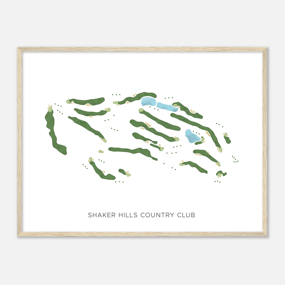 Shaker Hills Country Club Modern Minimalist Course Map Poster - Image 2