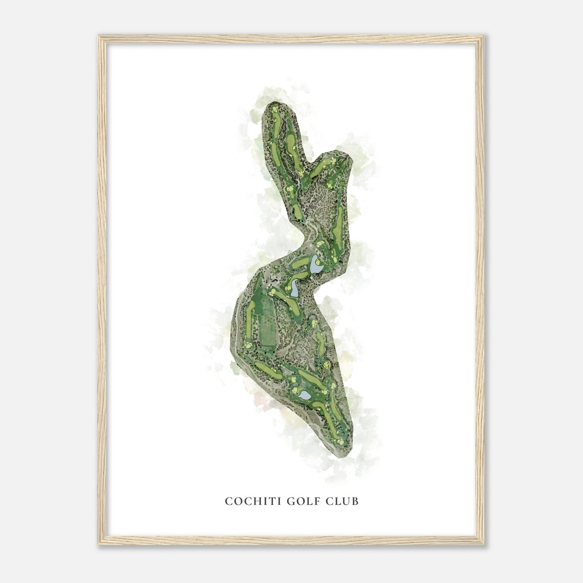 Cochiti Golf Club Classic Watercolor Golf Course Map Art Poster