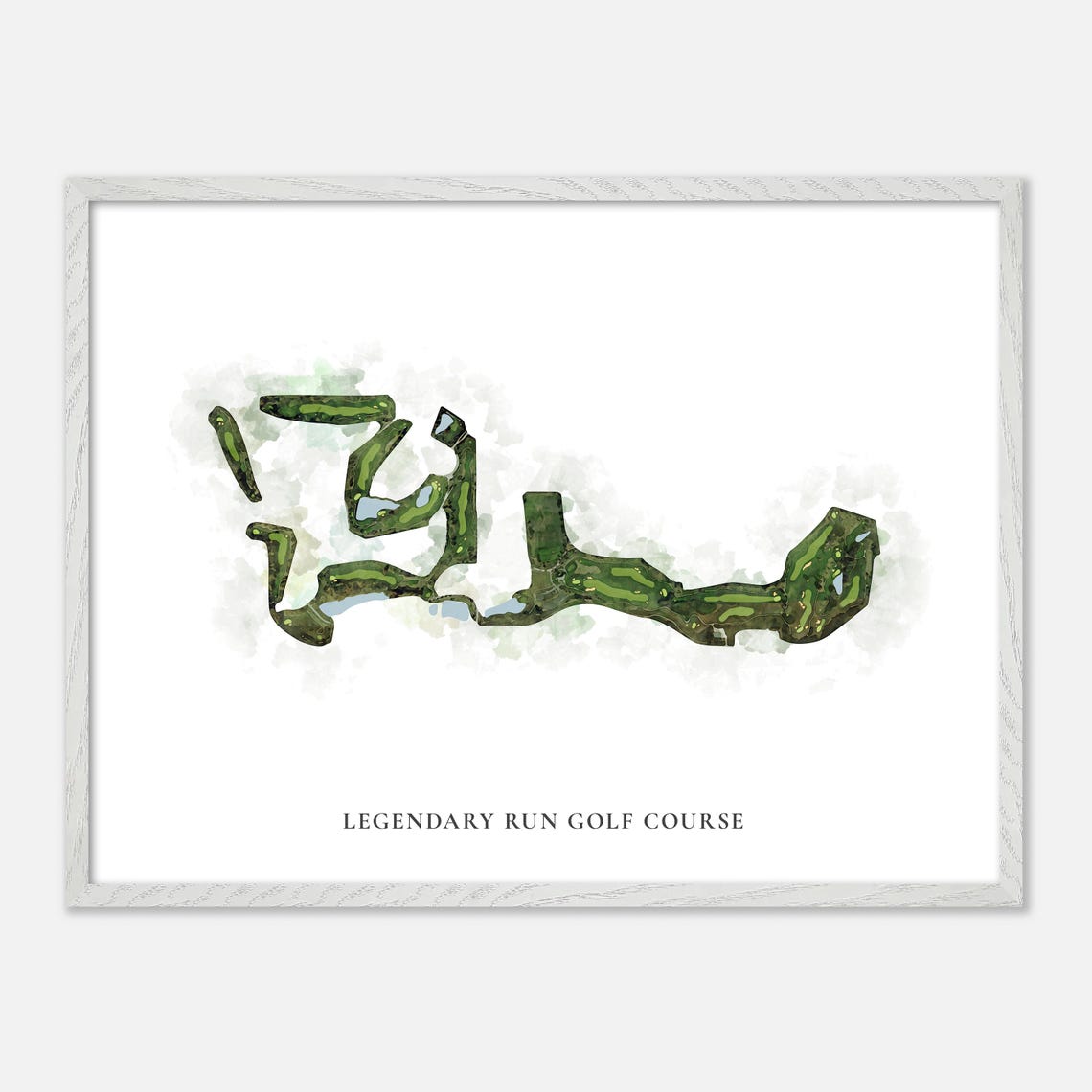 Legendary Run Golf Course Ohio Classic Watercolor Map Wall Art - Image 4
