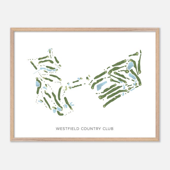 Westfield Country Club In Westfield Center Ohio Modern Watercolor Map Golfer Gift Golf Wall Art Golf Poster Print Course Layout