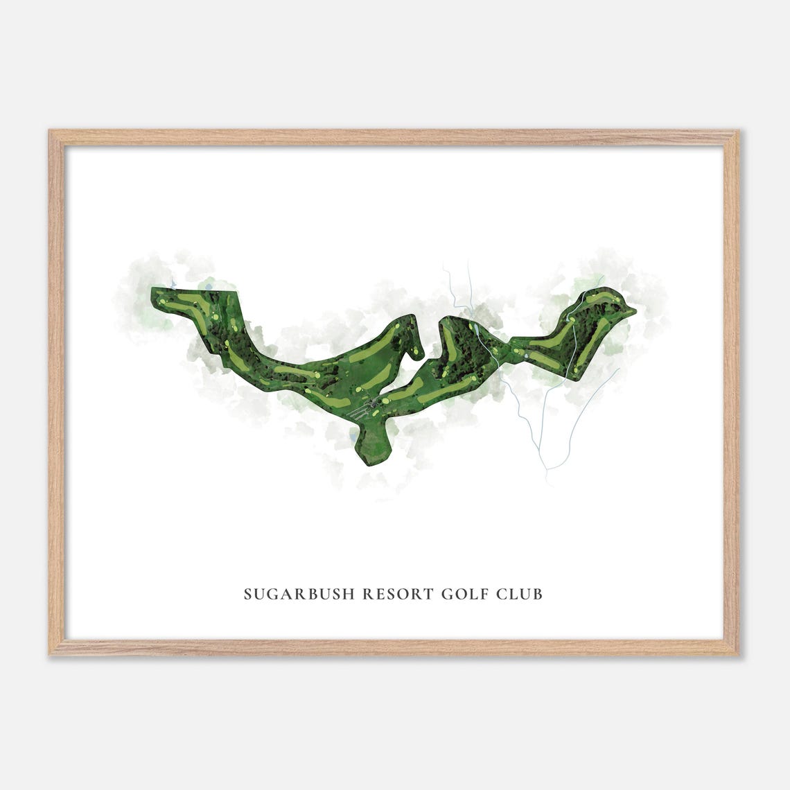 Sugarbush Resort Golf Club Vermont Classic Watercolor Map Poster