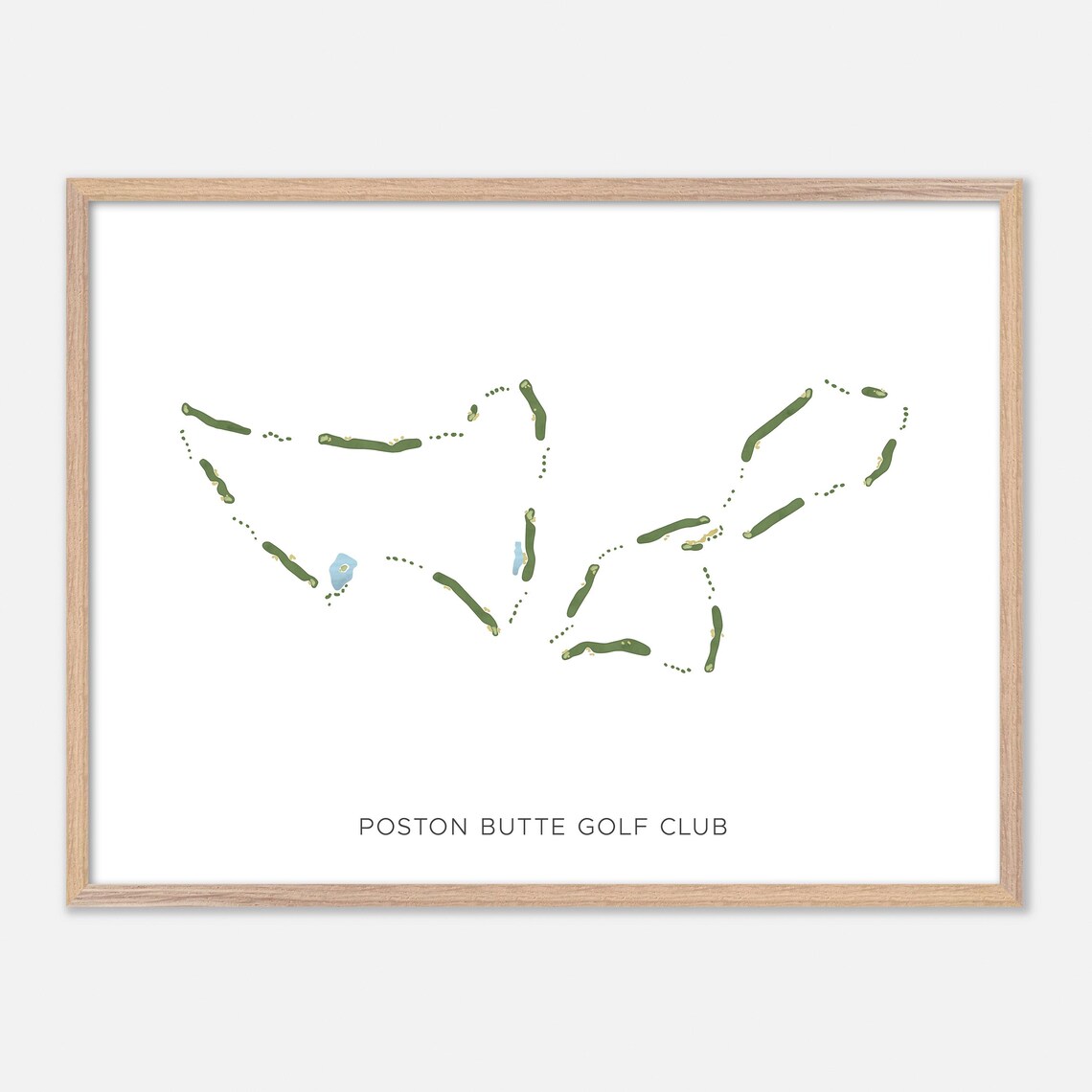 Poston Butte Golf Club Arizona Modern Minimalist Golf Map Poster