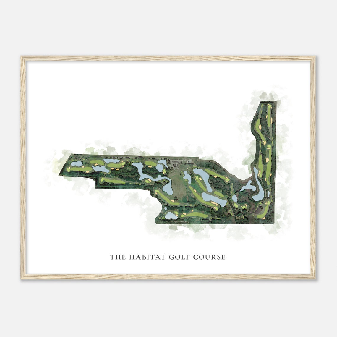 The Habitat Golf Course Florida Classic Watercolor Course Map Poster - Image 2