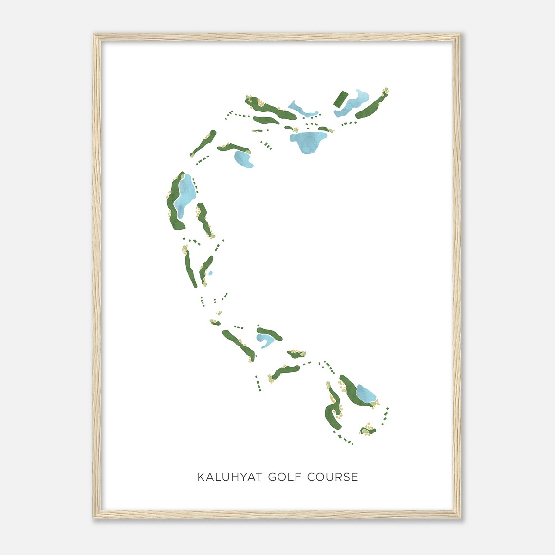 Kaluhyat Golf Course New York Modern Watercolor Map Golfer Gift Golf Wall Art Golf Poster Print Course Layout - Image 2