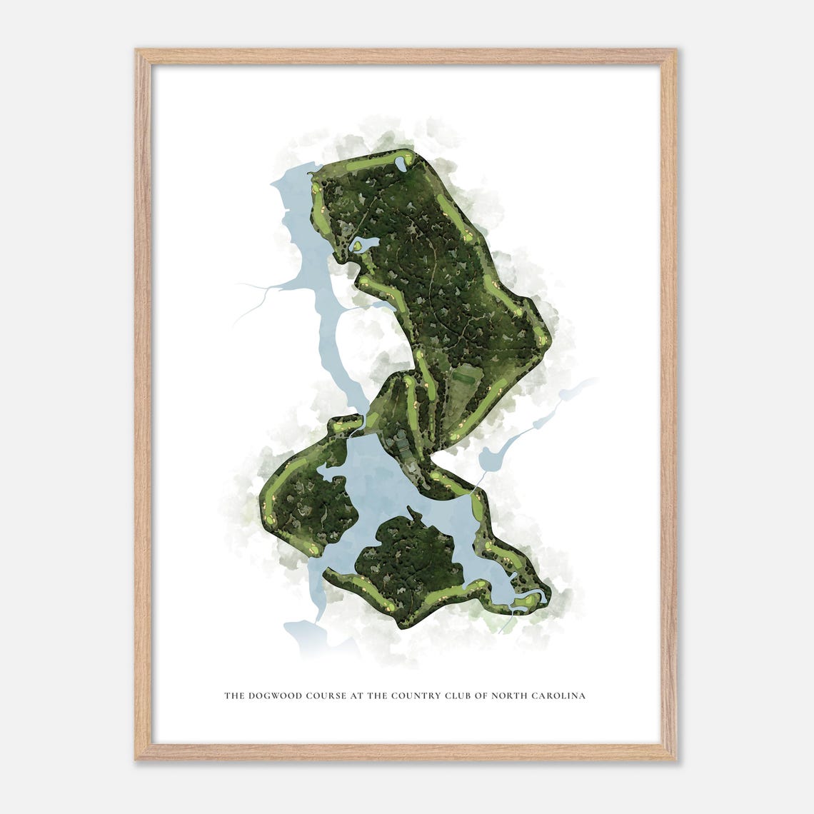 The Dogwood Course At The Country Club Of North Carolina In Pinehurst North Carolina Classic Watercolor Map Golfer Gift Golf Wall Art - Image 2