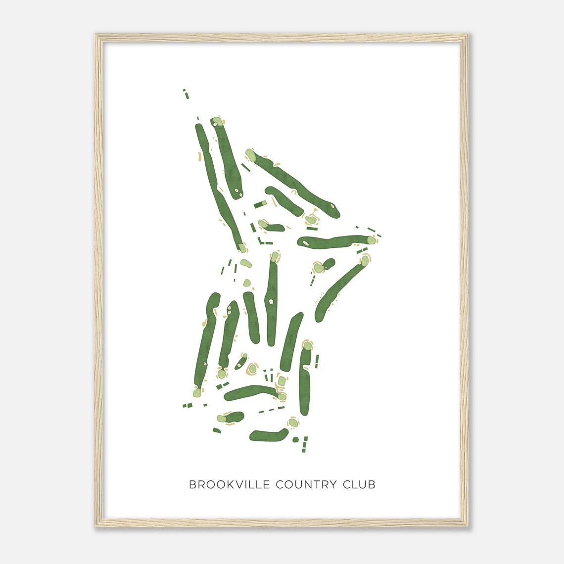 Brookville Country Club Modern Watercolor Golf Course Map Poster - Image 2