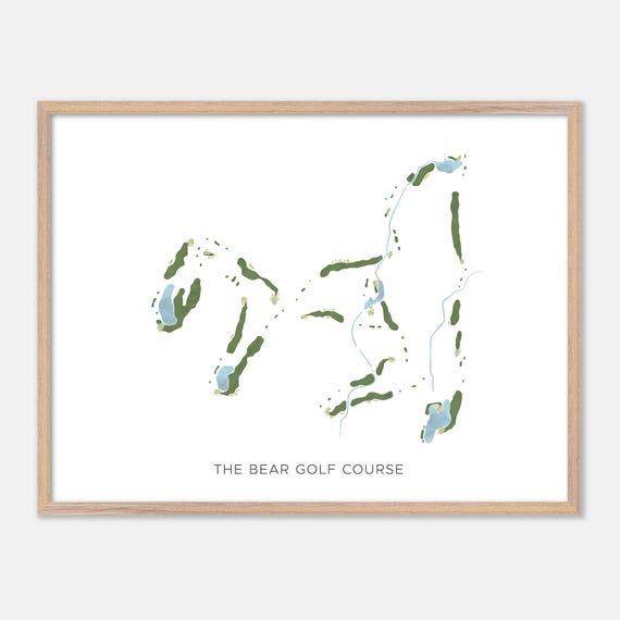 The Bear Golf Course In Acme Michigan Modern Watercolor Map Golfer Gift Golf Wall Art Golf Poster Print Course Layout