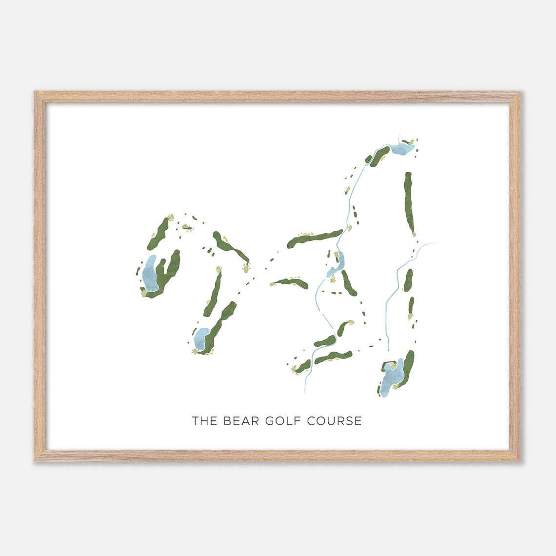 The Bear Golf Course Michigan Modern Watercolor Course Map Poster