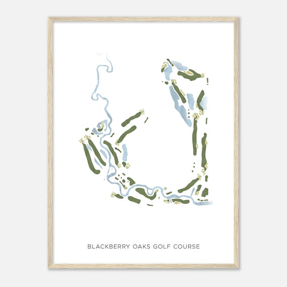 Blackberry Oaks Golf Course Illinois Modern Watercolor Map Golfer Gift Golf Wall Art Golf Poster Print Course Layout
