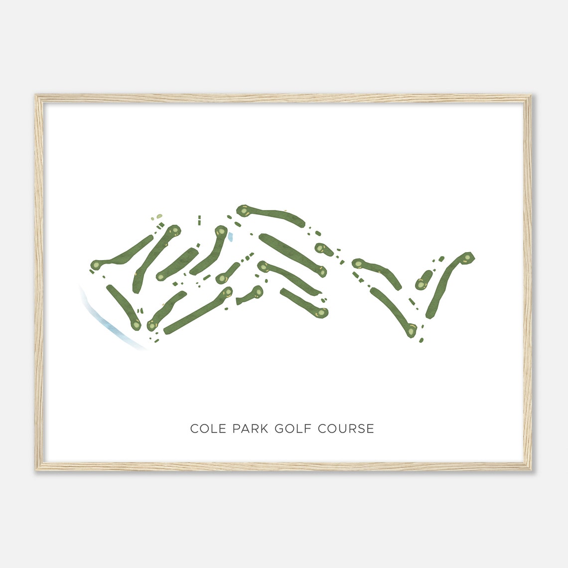 Cole Park Golf Course Tennessee Modern Watercolor Map Poster - Image 2