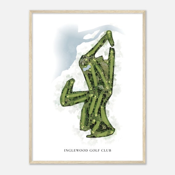 Inglewood Golf Club Washington Classic Watercolor Map Golfer Gift Golf Wall Art Golf Poster Print Course Layout