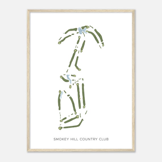 Smokey Hill Country Club Kansas Modern Watercolor Map Golfer Gift Golf Wall Art Golf Poster Print Course Layout