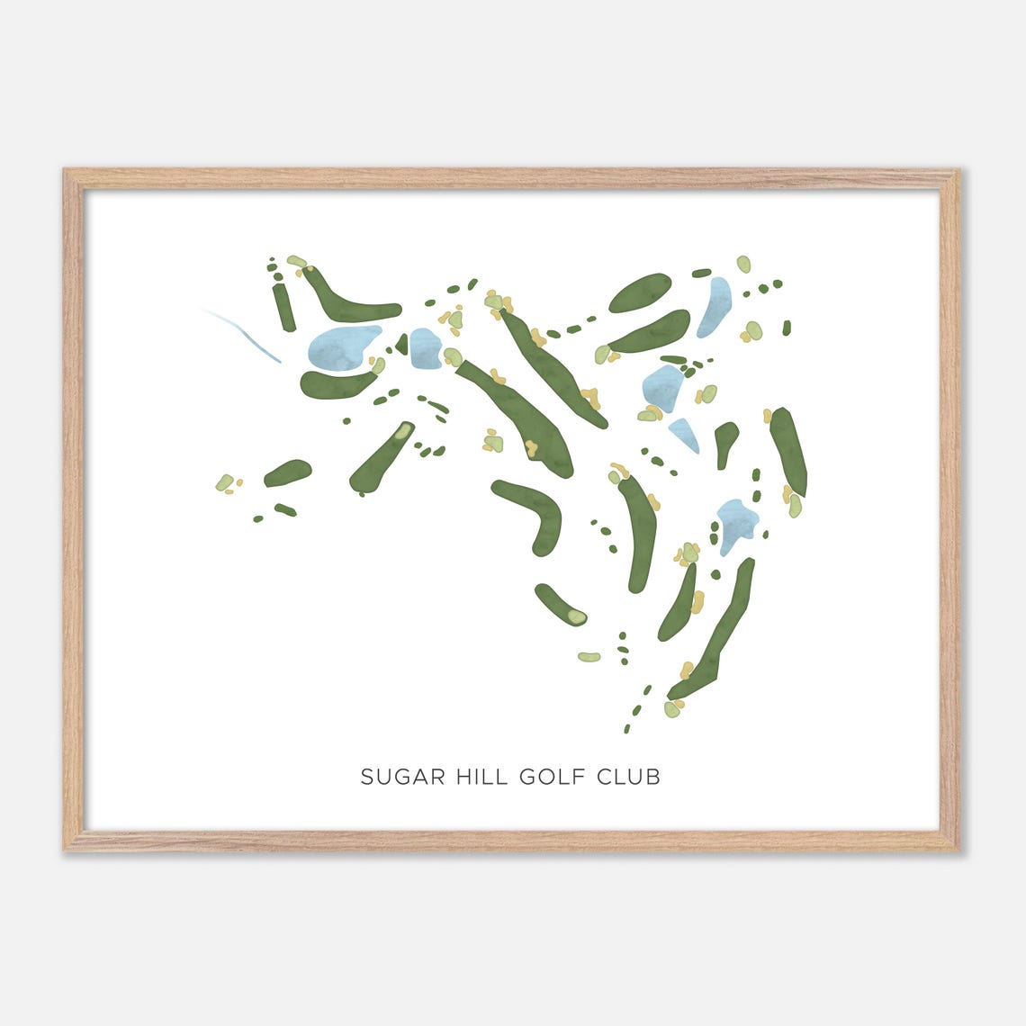 Sugar Hill Golf Club Georgia Modern Watercolor Map Golf Poster