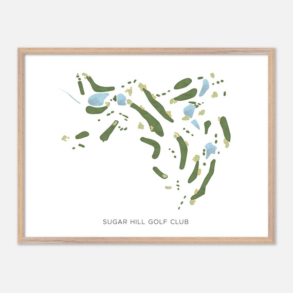 Sugar Hill Golf Club Georgia Modern Watercolor Map Golf Poster