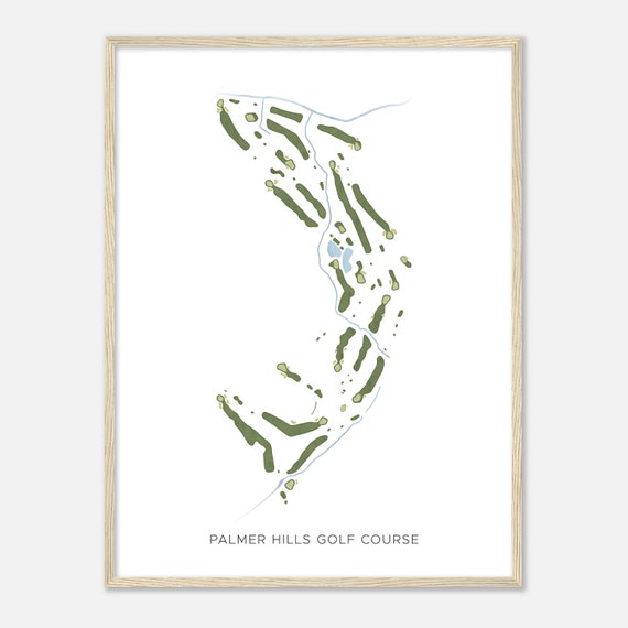 Palmer Hills Golf Course Iowa Modern Watercolor Map Golfer Gift Golf Wall Art Golf Poster Print Course Layout