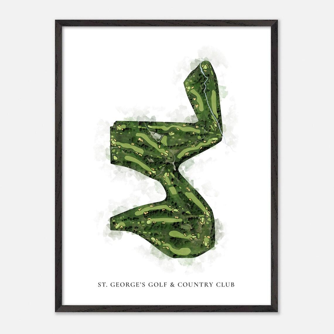 St Georges Golf Country Club Etobicoke Classic Watercolor Map Poster - Image 2