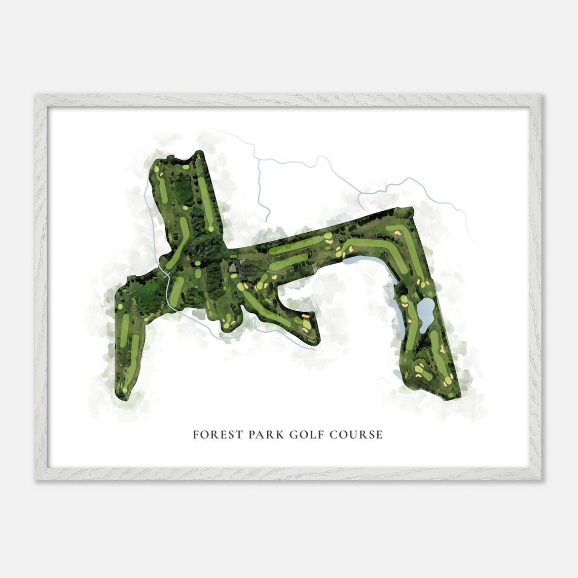 Forest Park Golf Course Watercolor Map Art Golfer Gift Poster - Image 4