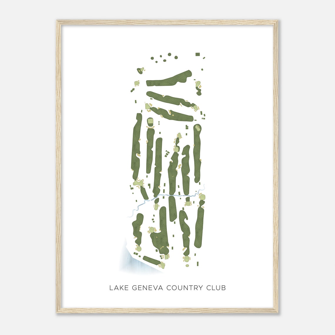 Lake Geneva Country Club Watercolor Course Map Golfer Gift Poster - Image 2