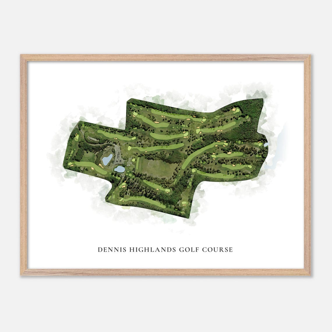 Dennis Highlands Golf Course Aerial Watercolor Golf Course Map Poster