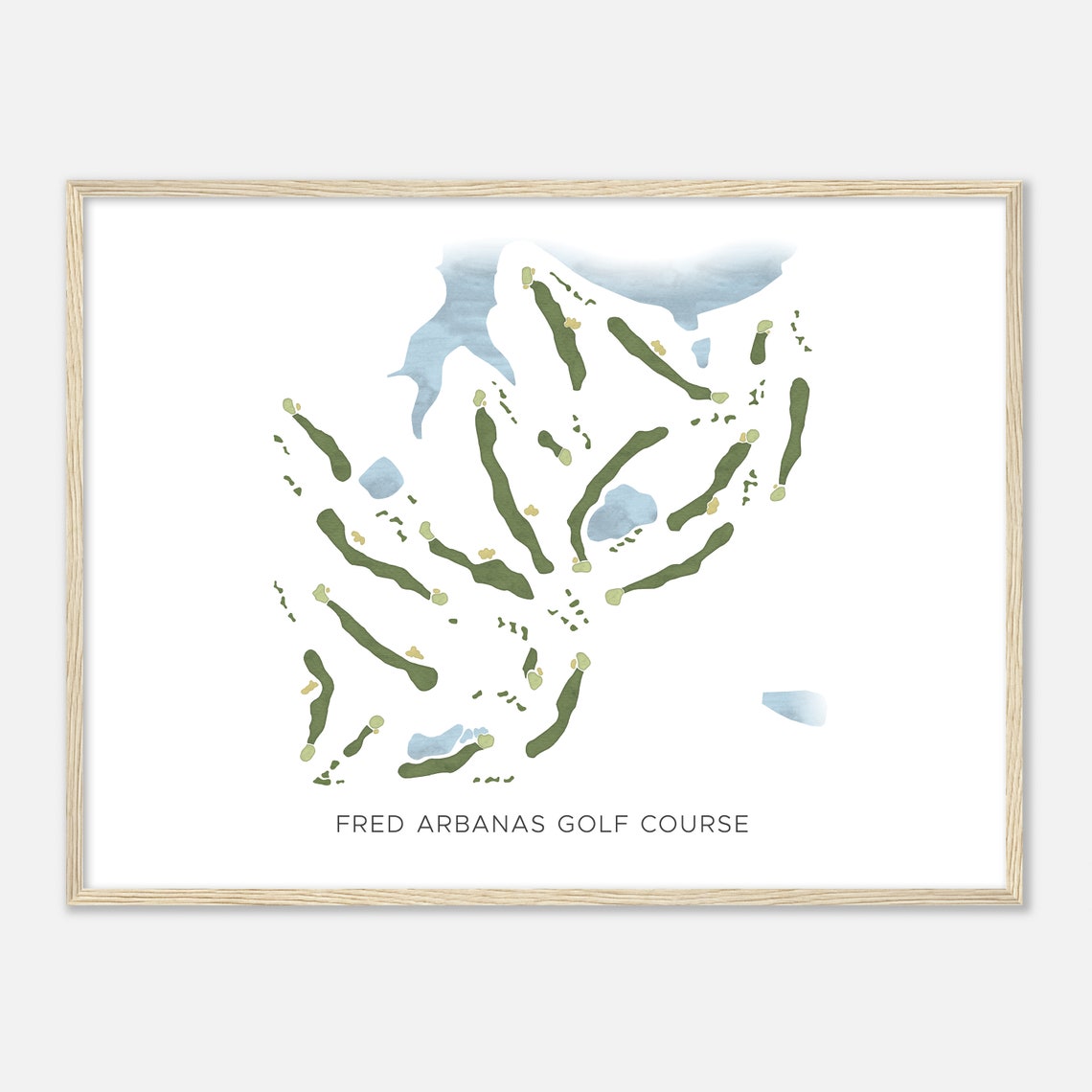Fred Arbanas Golf Course Missouri Modern Watercolor Course Map Poster - Image 2
