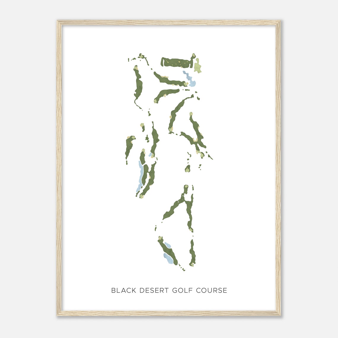Black Desert Golf Course Minimalist Modern Course Layout Print