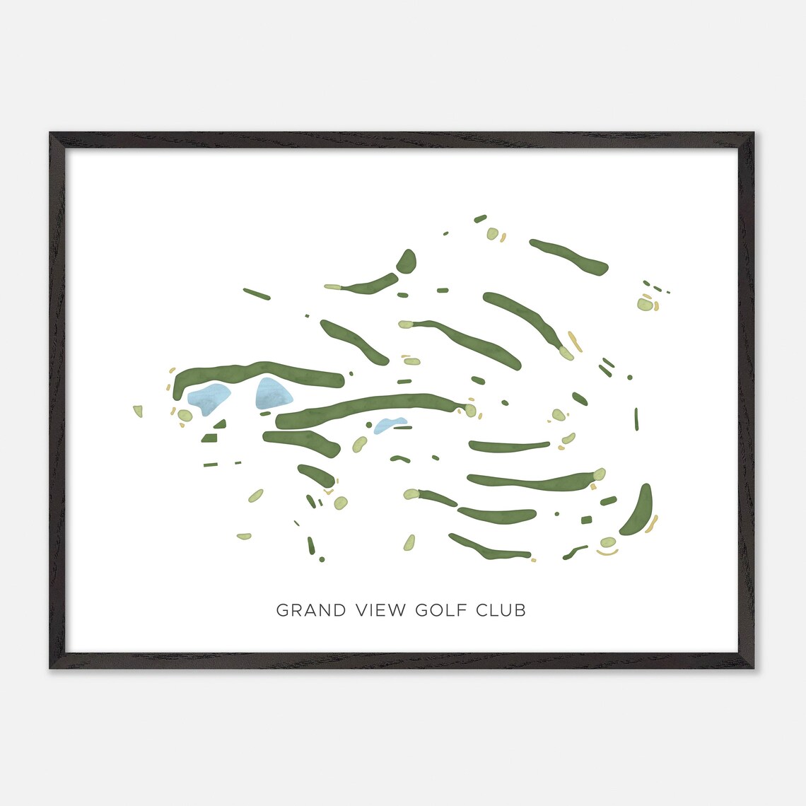 Grand View Golf Club North Braddock Pennsylvania Modern Watercolor Golf Map Poster - Image 5