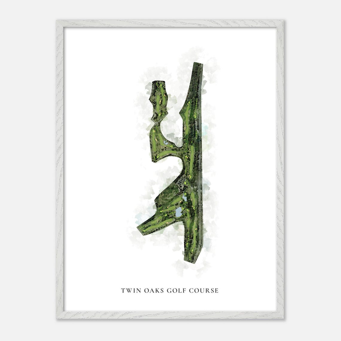 Twin Oaks Golf Course In San Marcos California Classic Watercolor Map Golfer Gift Golf Wall Art Golf Poster Print Course Layout - Image 2