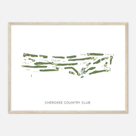 Cherokee Country Club Tennessee Modern Watercolor Map Golfer Gift Golf Wall Art Golf Poster Print Course Layout