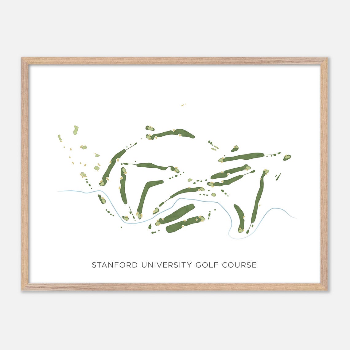 Stanford University Golf Course Modern Fairway Golf Course Map Poster