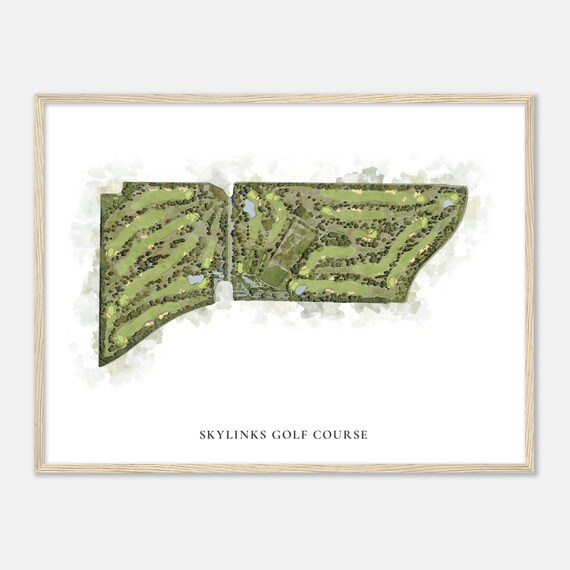 Skylinks Golf Course California Classic Watercolor Map Golfer Gift Golf Wall Art Golf Poster Print Course Layout