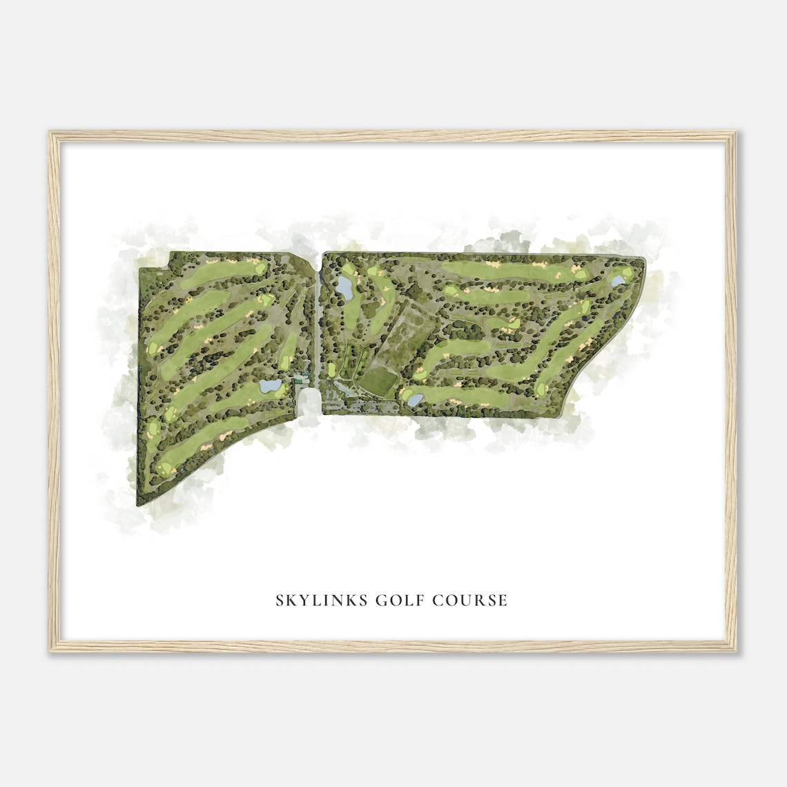 Skylinks Golf Course California Classic Watercolor Map Golfer Gift Golf Wall Art Golf Poster Print Course Layout