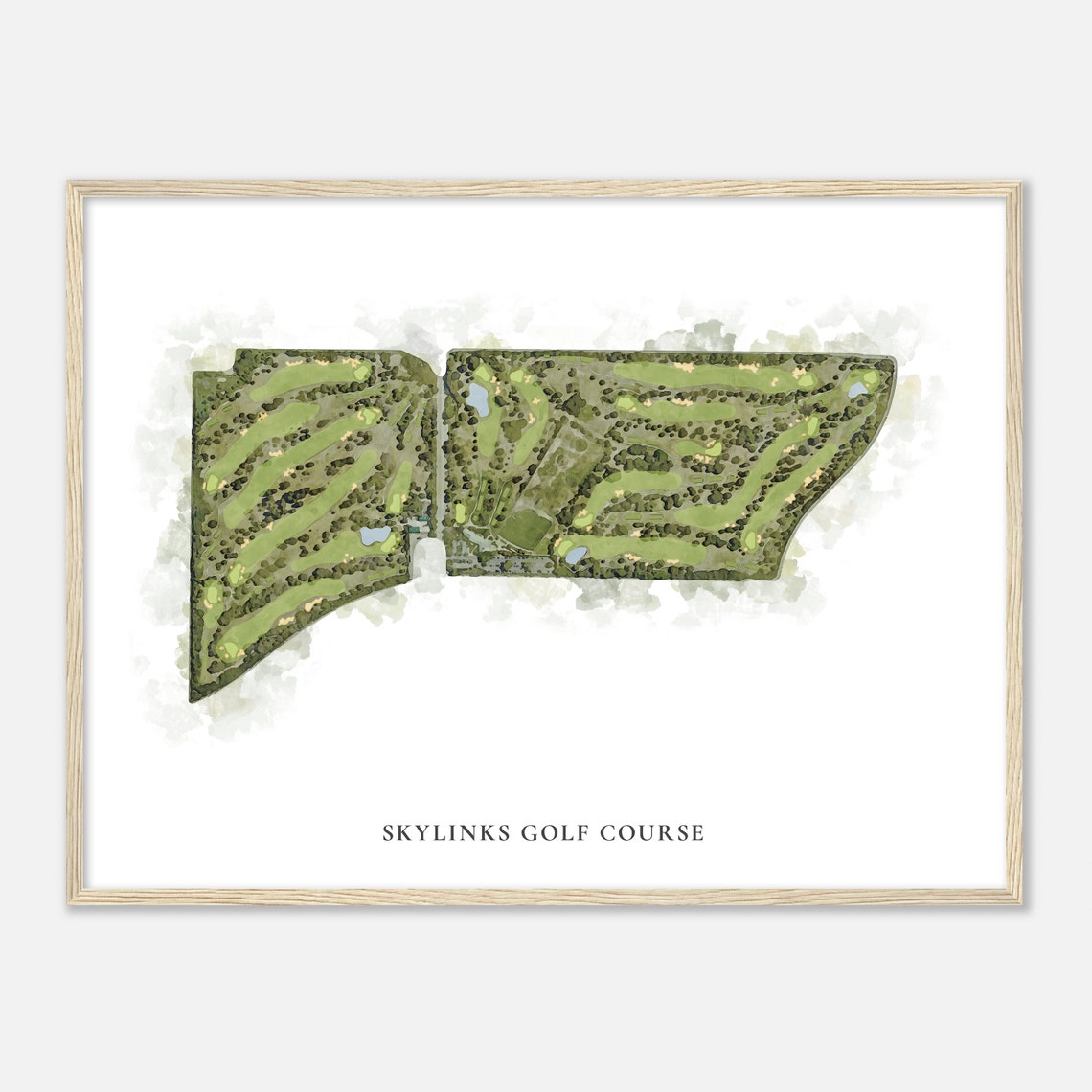 Skylinks Golf Course California Classic Watercolor Map Poster