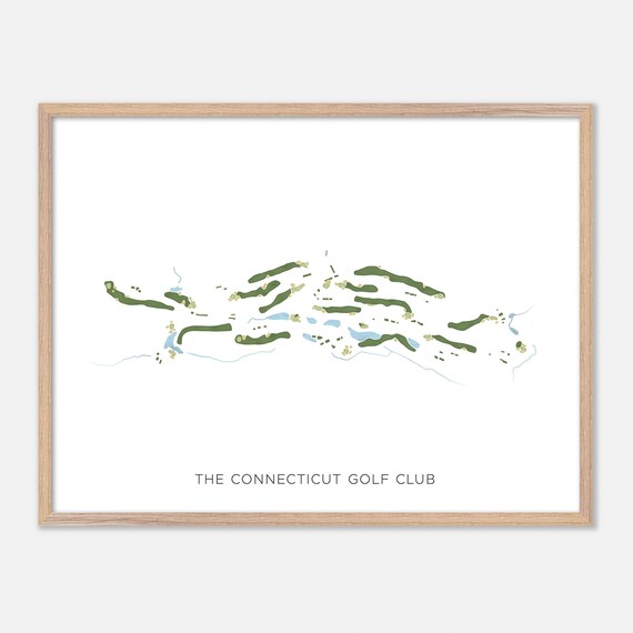 The Connecticut Golf Club Modern Watercolor Course Map Poster