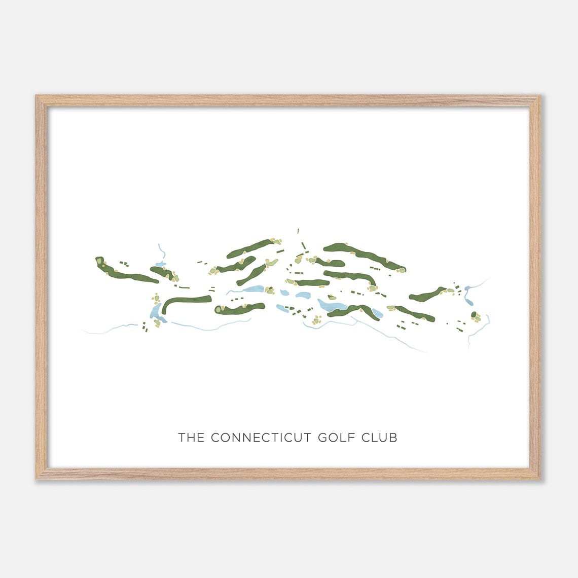 The Connecticut Golf Club Modern Watercolor Course Map Poster