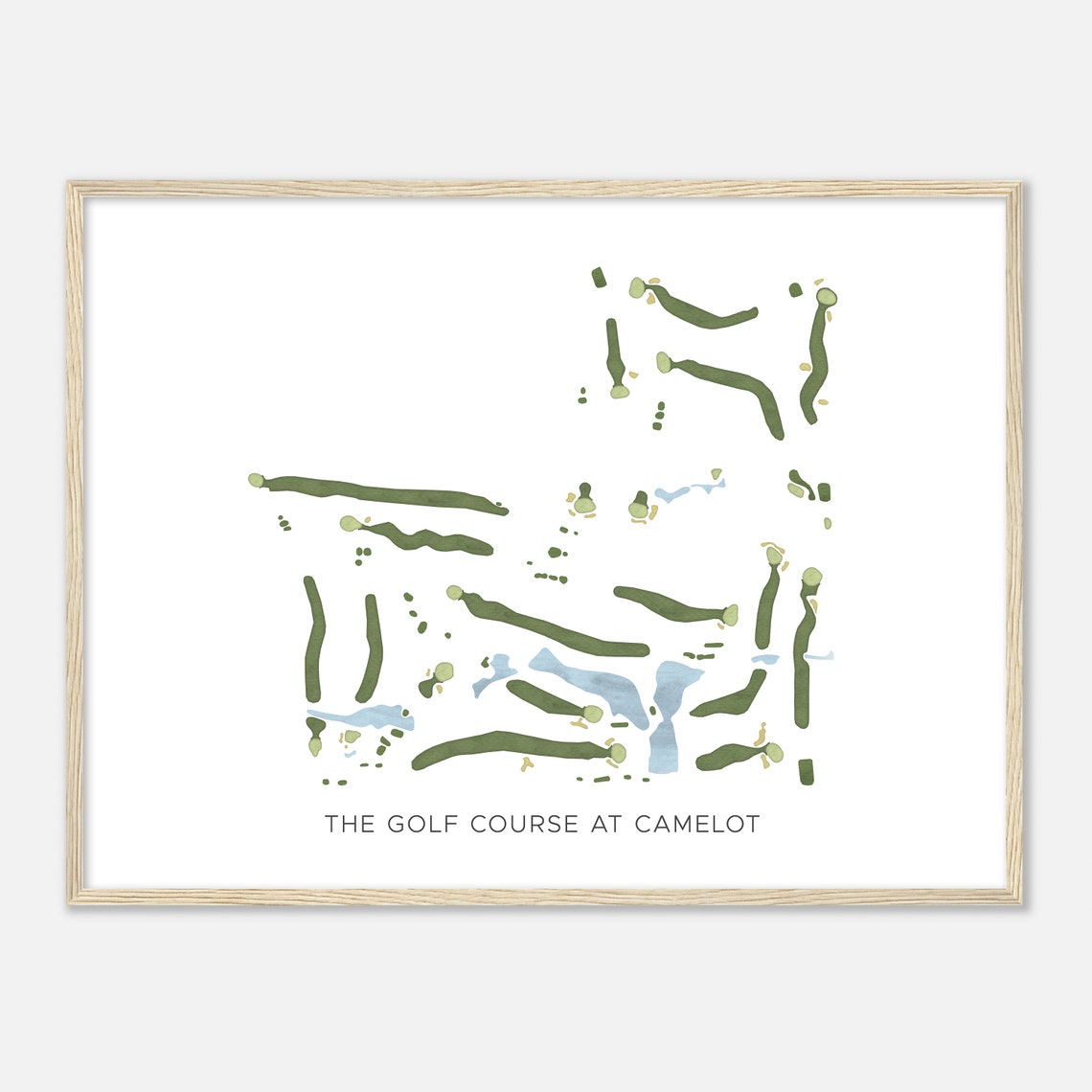 The Golf Course At Camelot Minimalist Watercolor Map Gift Print