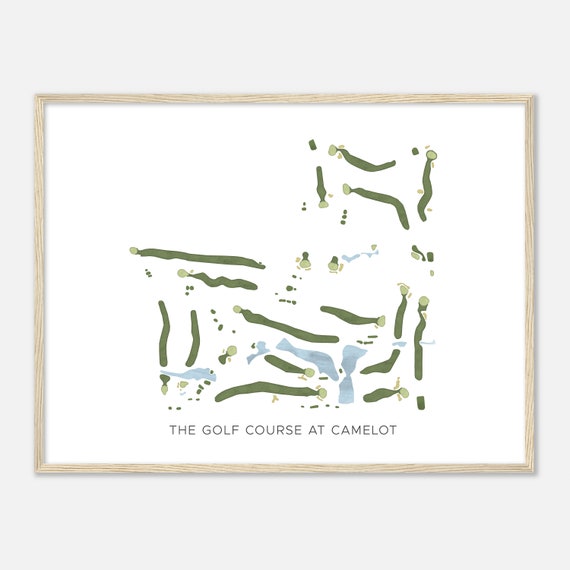The Golf Course At Camelot Wisconsin Modern Watercolor Map Golfer Gift Golf Wall Art Golf Poster Print Course Layout