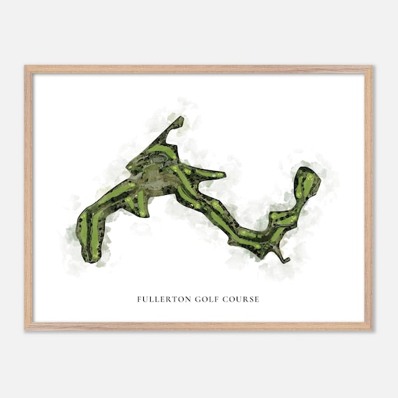 Fullerton Golf Course Classic Watercolor Fairway Map Art Poster