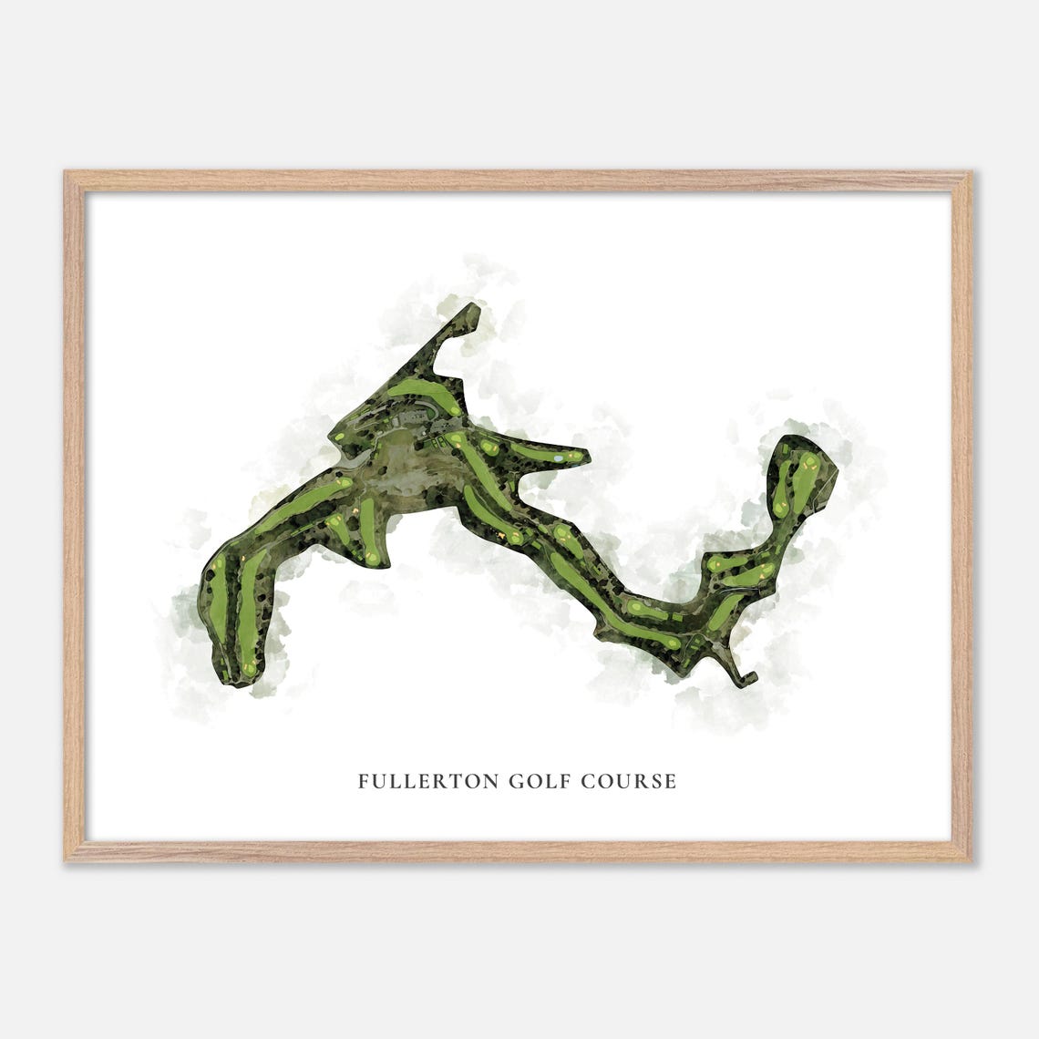 Fullerton Golf Course Classic Watercolor Fairway Map Art Poster