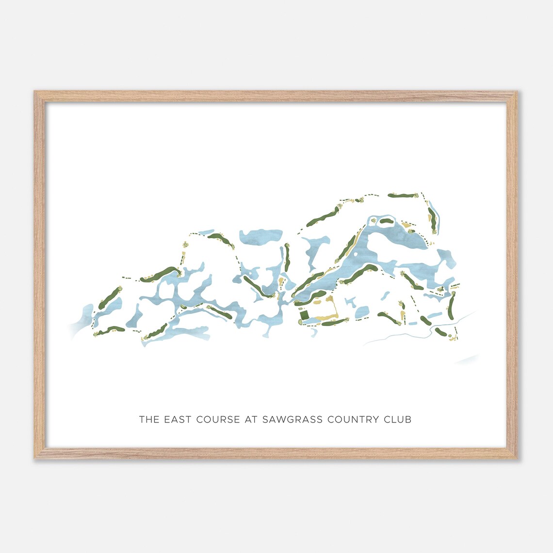 The East Course at Sawgrass Country Club Golf Map Minimalist Poster
