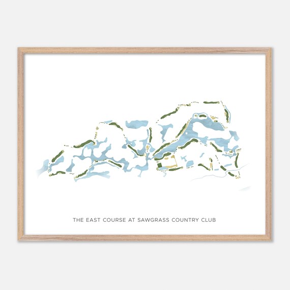 The East Course at Sawgrass Country Club Golf Map Minimalist Poster