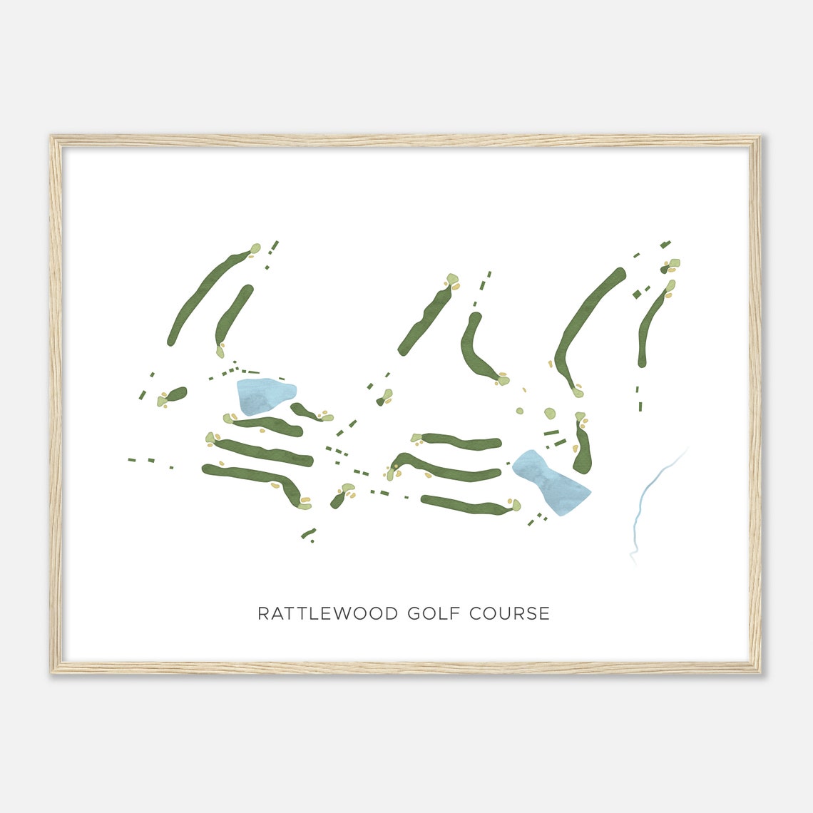 Rattlewood Golf Course Maryland Modern Watercolor Map Poster - Image 2