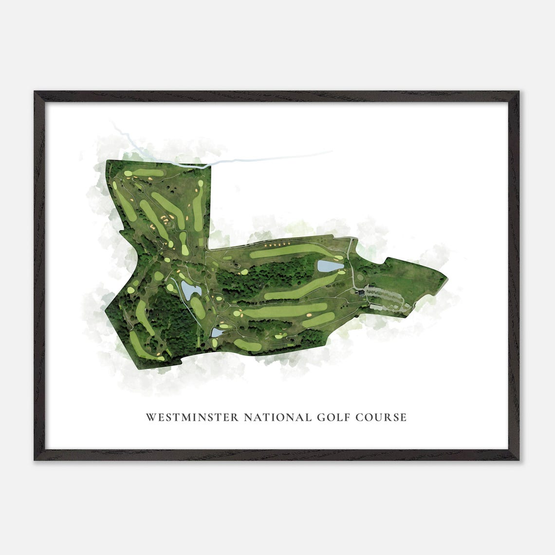 Westminster National Golf Course Watercolor Aerial Map Art Poster - Image 5