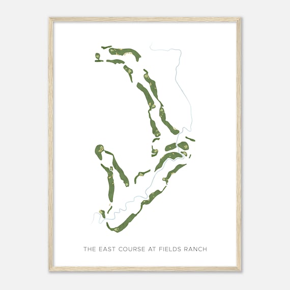 The East Course at Fields Ranch Modern Watercolor Map Poster
