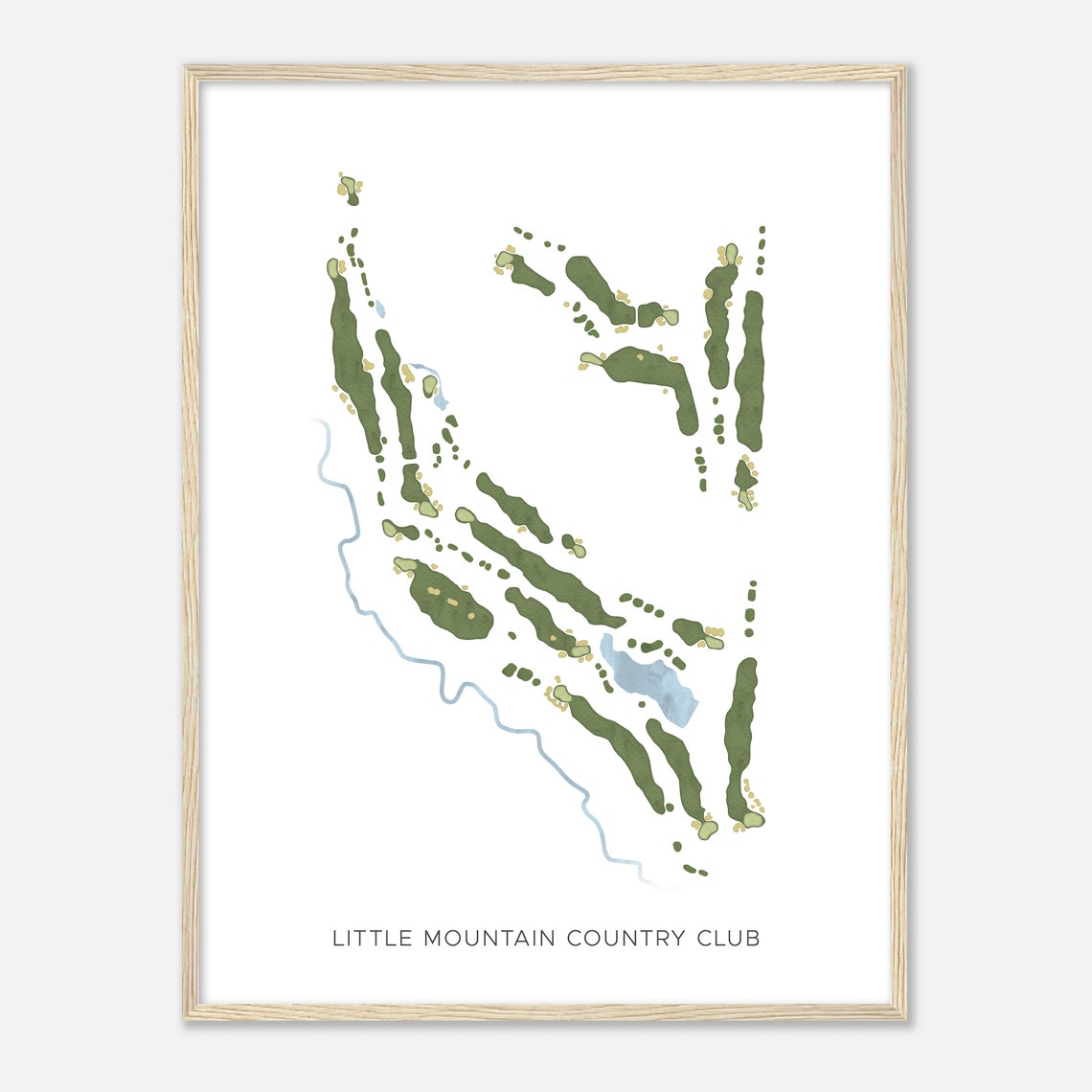 Little Mountain Country Club Modern Watercolor Golf Map Poster - Image 2