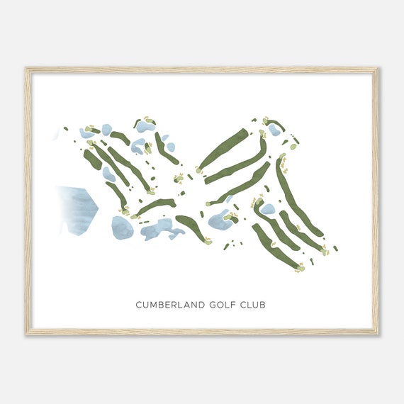 Cumberland Golf Club Wisconsin Modern Watercolor Map Golfer Gift Golf Wall Art Golf Poster Print Course Layout