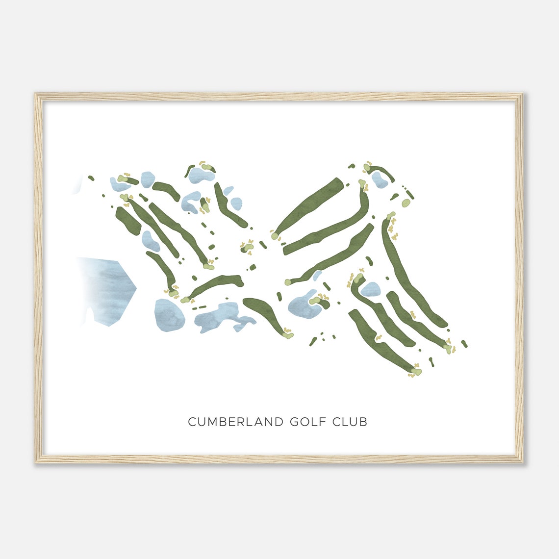 Cumberland Golf Club Modern Minimalist Golf Course Map Poster