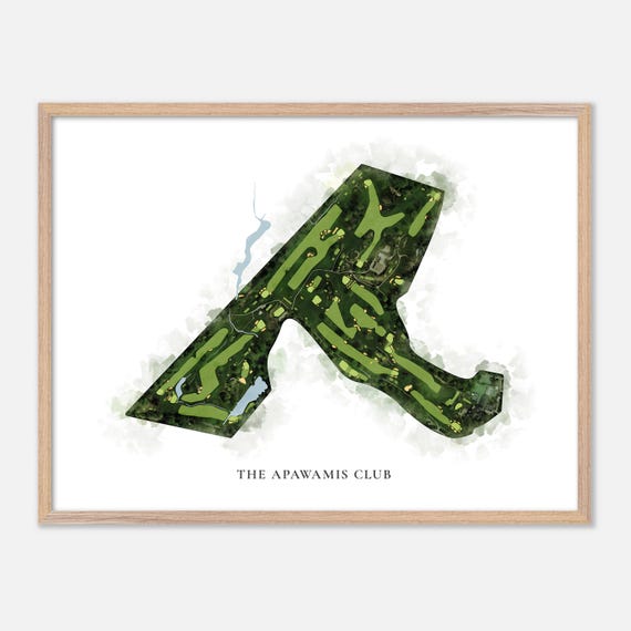 The Apawamis Club In Rye New York Classic Watercolor Map Golfer Gift Golf Wall Art Golf Poster Print Course Layout