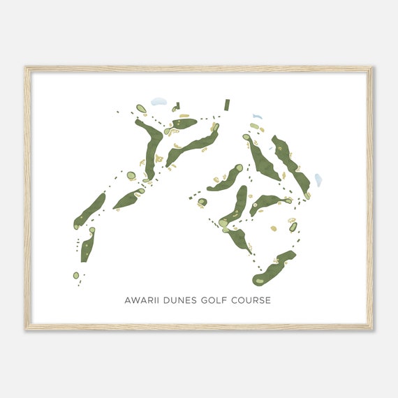 Awarii Dunes Golf Course Nebraska Modern Watercolor Map Golfer Gift Golf Wall Art Golf Poster Print Course Layout